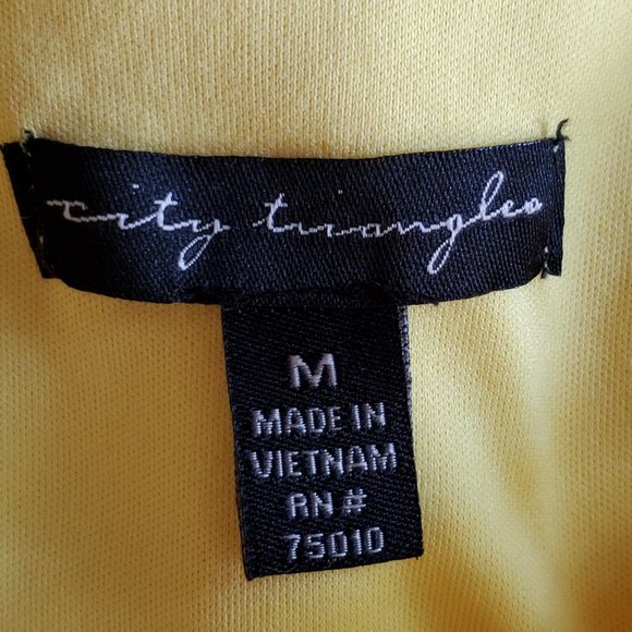 Yellow Beaded Sleeveless Sundress Women's Medium Lined Flared City Triangle - Picture 11 of 11